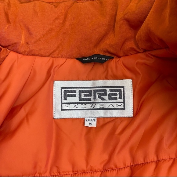 Fera Vintage Orange Ski & Snow Winter Softshell Puffer Jacket 70s 80s Style - Picture 7 of 14